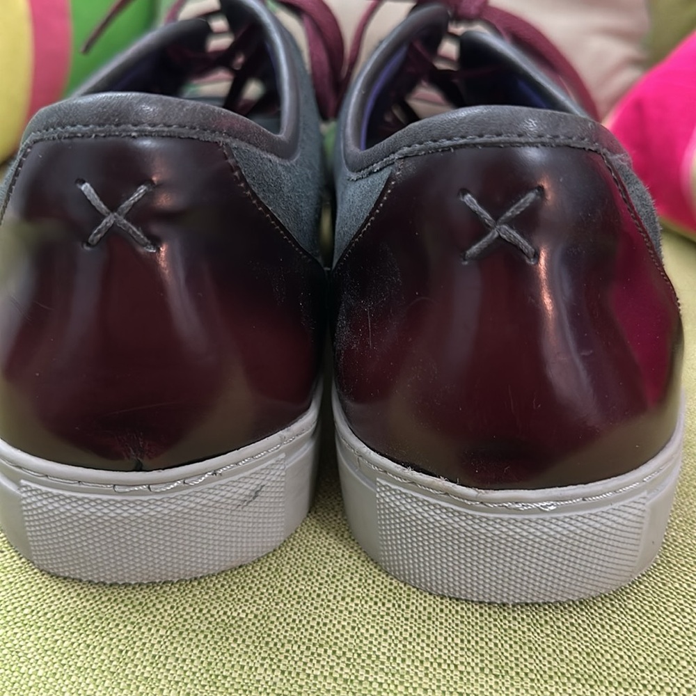 Noah Waxman Men’s Gray and Burgundy Sneakers-13 - Picture 4 of 6
